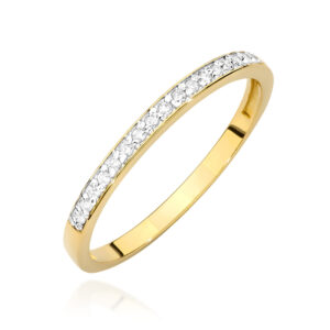 Złoty pierścionek z brylantami