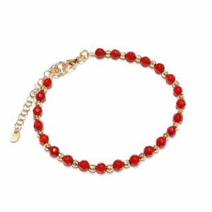 Srebrna bransoletka z koralem