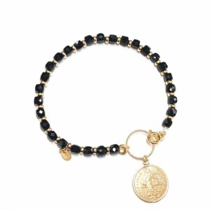 Pozłacana bransoletka z kamieniami