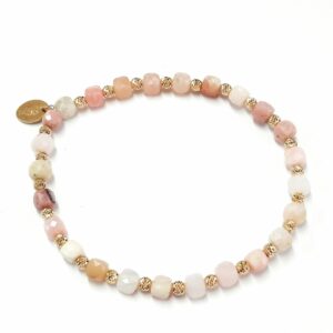 Srebrna bransoletka z opalem pink