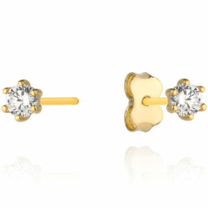 Złote kolczyki z cyrkonią