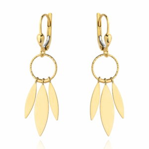Złote kolczyki listki