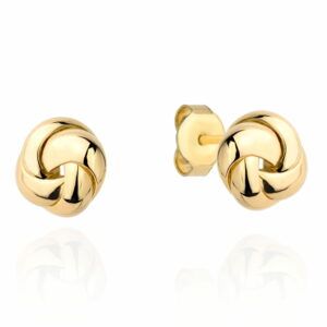 Złote kolczyki supełki