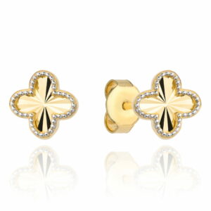 Złote kolczyki koniczynki