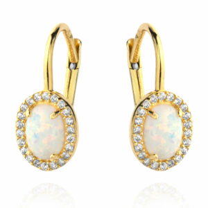 Złote kolczyki z opalem