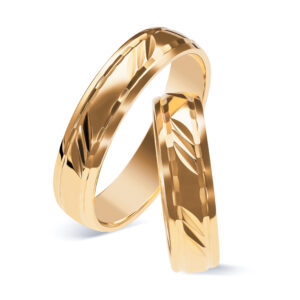 Obrączki ślubne z żółtego złota z grawerem