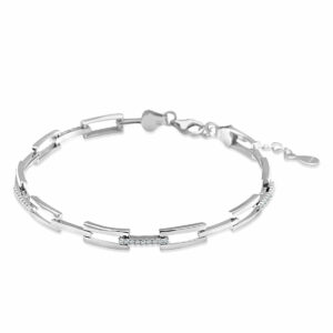 Srebrna bransoletka z motywem ogniw