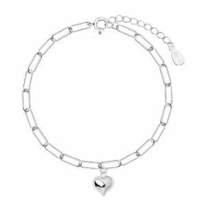 Srebrna bransoletka z sercem