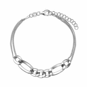 Srebrna bransoletka z motywem figaro