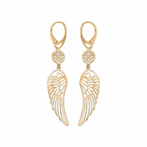 Pozłacane kolczyki z motywem skrzydeł