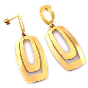 Złote kolczyki prostokąty