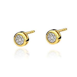 Złote kolczyki z brylantami