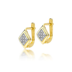Złote kolczyki z brylantami