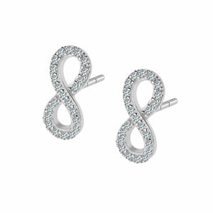 Srebrne kolczyki z motywem nieskończoności