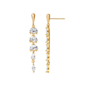 Pozłacane kolczyki z motywem liści