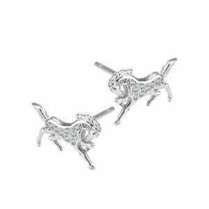 Srebrne kolczyki z motywem konia