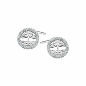 Srebrne kolczyki z motywem drzewka szczęścia