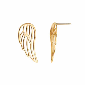 Pozłacane kolczyki z motywem skrzydeł