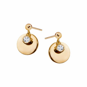 Pozłacane kolczyki z motywem pełnego koła