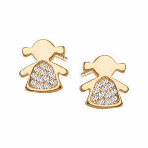 Pozłacane kolczyki z motywem dziewczynki