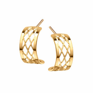 Pozłacane kolczyki z motywem ażurowym