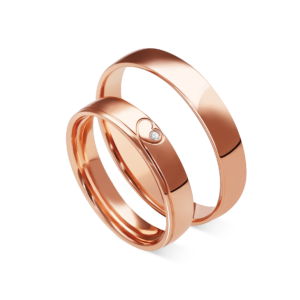 Obrączki ślubne z różowego złota z motywem serca