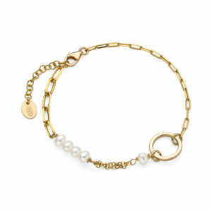 Pozłacana bransoletka z perłami