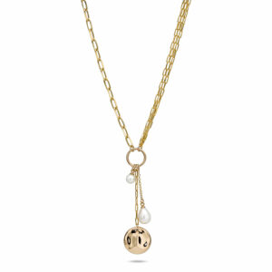 Pozłacany naszyjnik z perłami