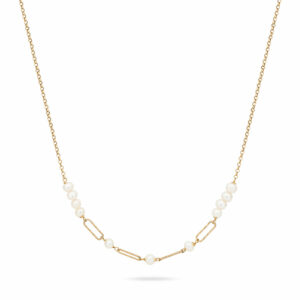 Pozłacany naszyjnik z perłami