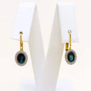 Złote kolczyki z szafirami