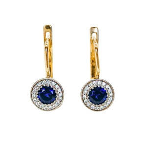 Złote kolczyki z szafirami