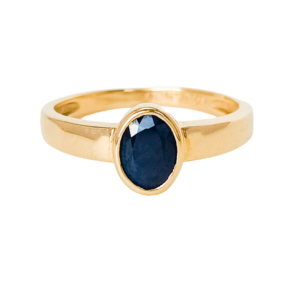 Złoty pierścionek z szafirem