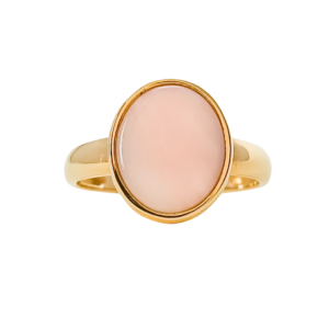 Złoty pierścionek z opalem Pink
