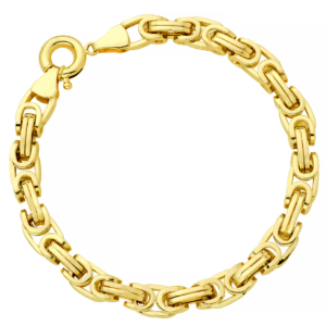 Złota bransoletka splot królewski