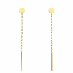 Złote przewlekane kolczyki kółka