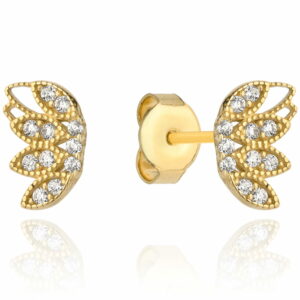 Złote kolczyki skrzydełka