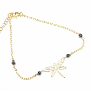 Pozłacana bransoletka z ważką