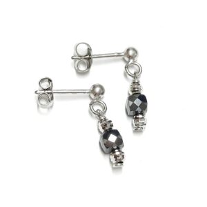 Srebrne kolczyki z hematytem