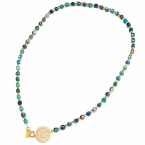 Pozłacany naszyjnik z chryzokolami