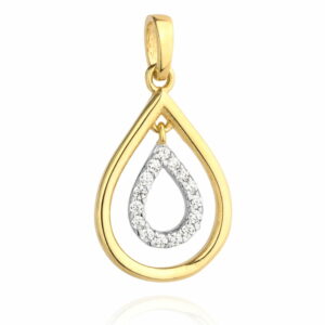 Złota zawieszka podwójna łezka