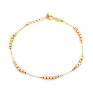 Złota bransoletka z diamentowanym kulkami
