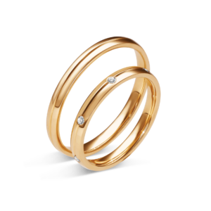 Obrączki ślubne z żółtego złota z kamieniami