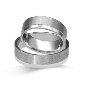 Obrączki ślubne z białego złota z kamieniem