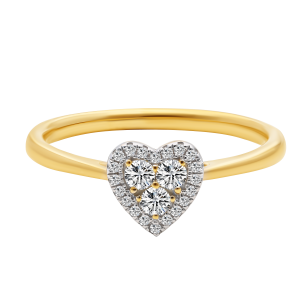 Złoty pierścionek serce z brylantami