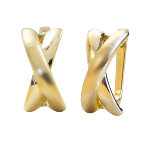 Złote kolczyki satynowe