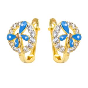 Złote kolczyki motylki