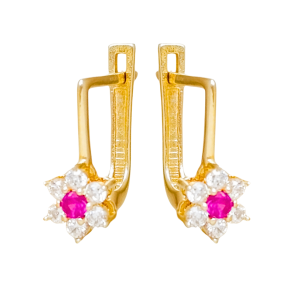 Złote kolczyki kwiatki