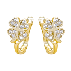 Złote kolczyki koniczynki