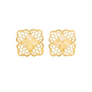 Złote kolczyki ażurowe kwiatki