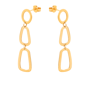 Złote kolczyki wiszące ogniwa